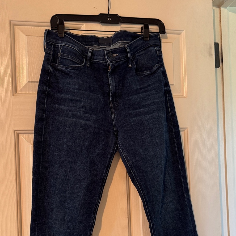 MOTHER Straight Leg Jeans - Dark Indigo Blue